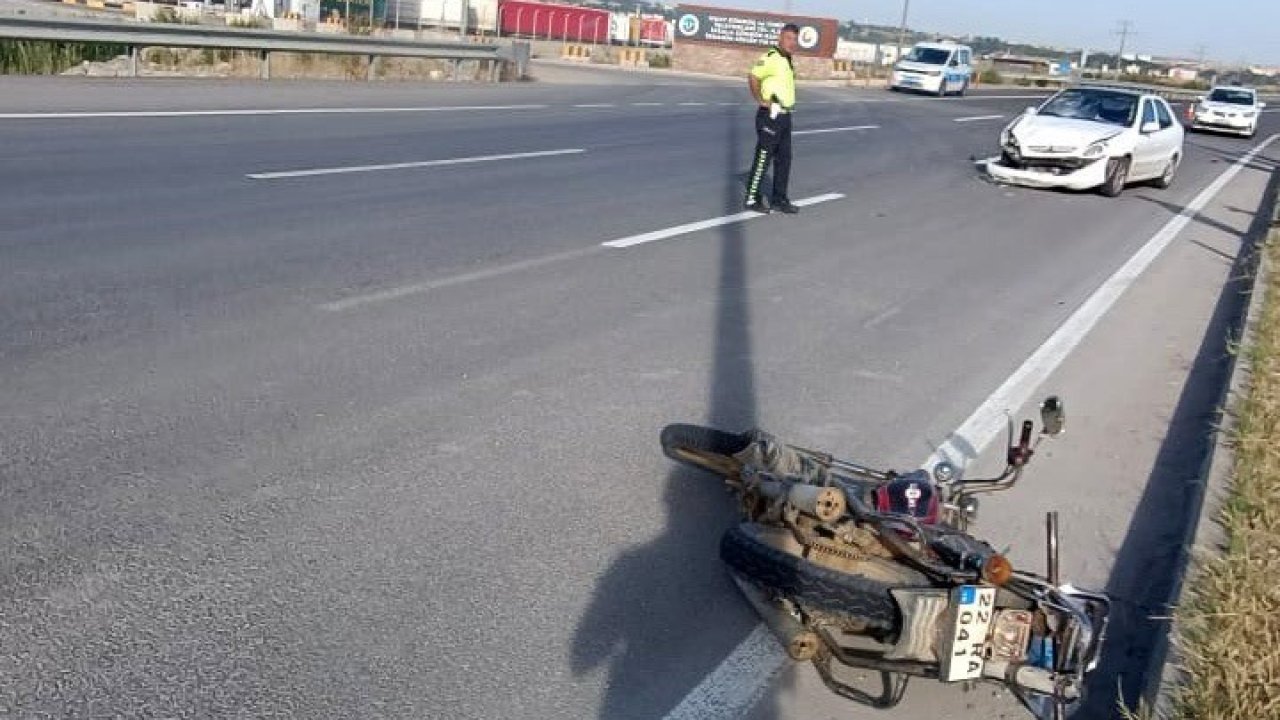 İpsala’da otomobilin çarptığı motosiklet sürücüsü hayatını kaybetti