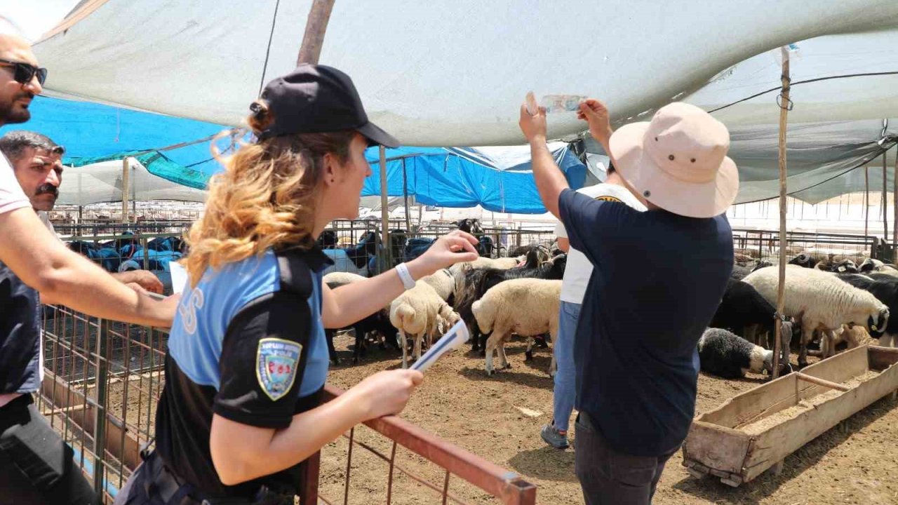 Mersin polisi kurbanlık satış alanlarında vatandaşları uyardı