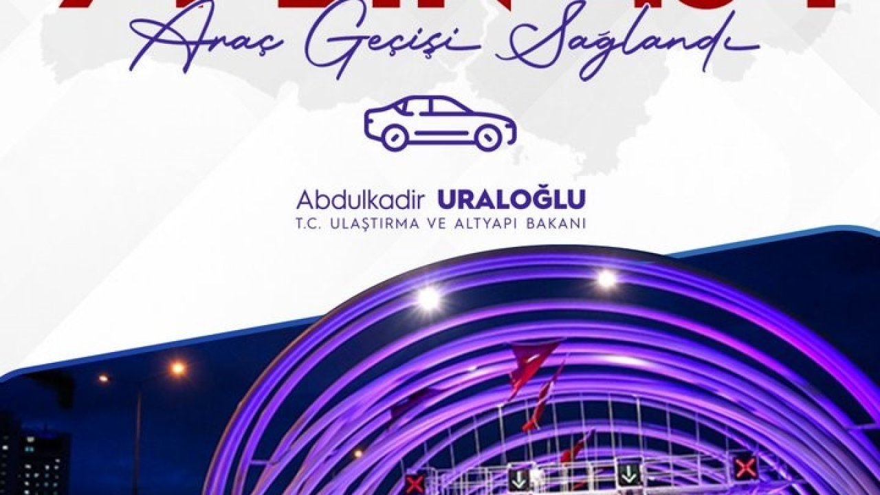 Bakan Uraloğlu: “94 bin 454 birim araç sayısı ile Avrasya Tüneli’nde yeni trafik rekoru kırıldı”