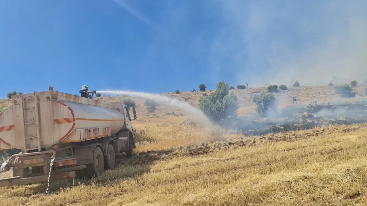 Mardin’in 3 ilçesinde anız ve örtü yangınları söndürüldü