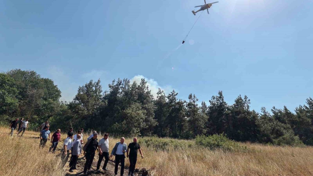 Uludağ Üniversitesi kampüsündeki yangın havadan görüntülendi