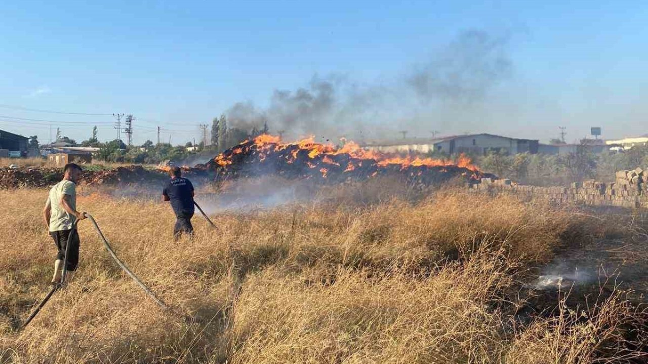 Hassa’da saman balyaları alevlere teslim oldu