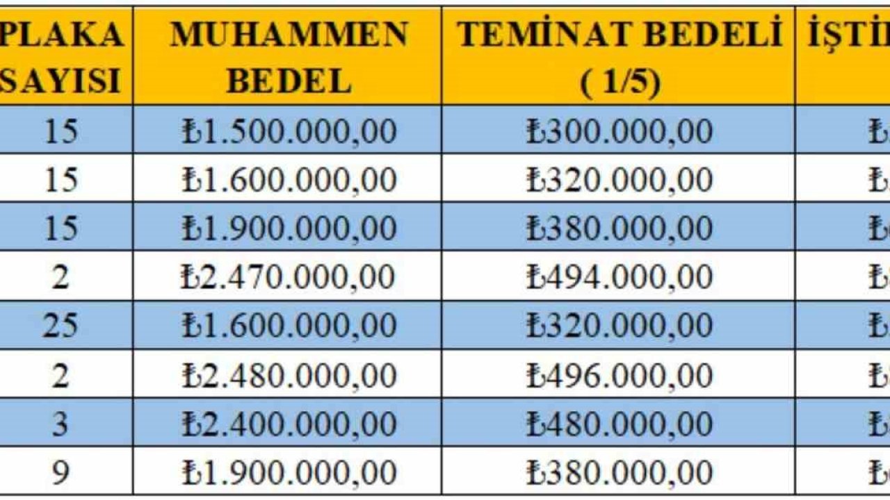 8 ilçede 86 yeni T plaka için ihale yapılacak