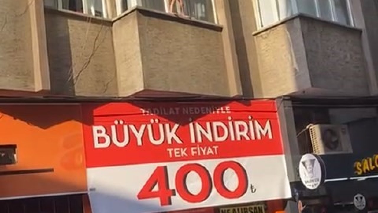 Elazığ’da korku dolu anlar: Küçük çocuk cama çıkınca vatandaşlar aşağıda çarşaf açtı