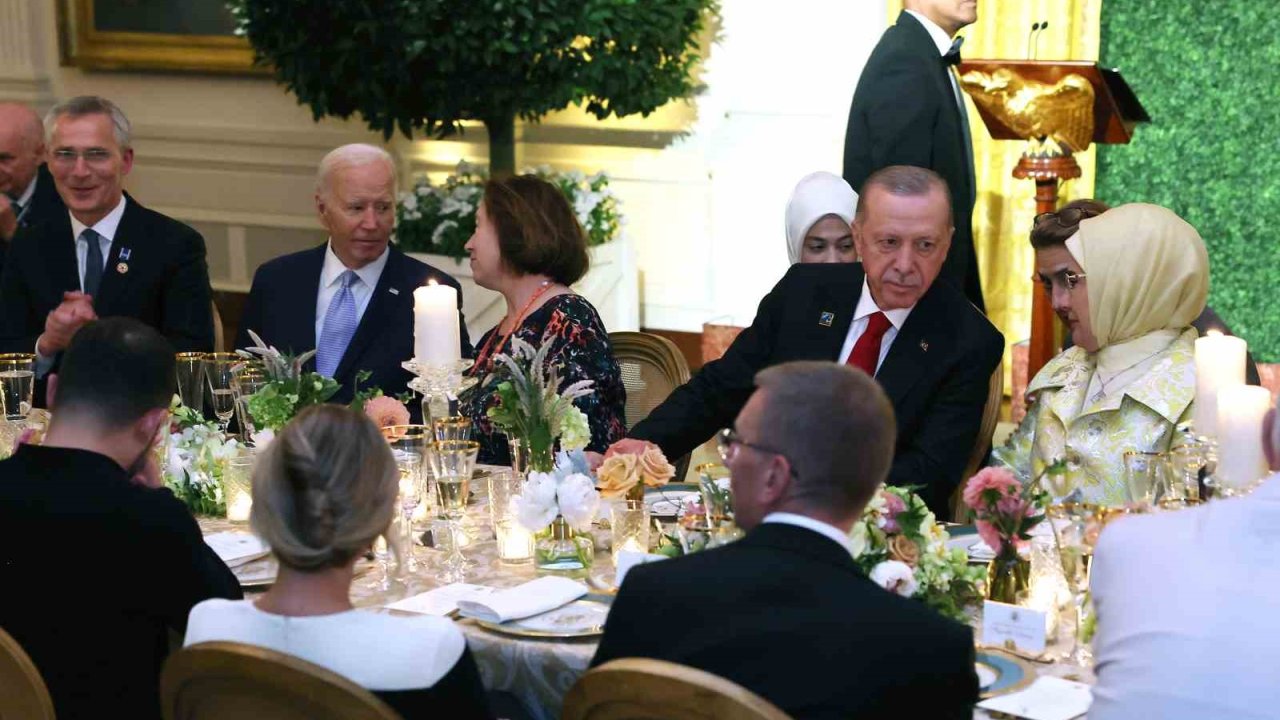 Cumhurbaşkanı Erdoğan, ABD Başkanı Joe Biden tarafından verilen akşam yemeğine katıldı