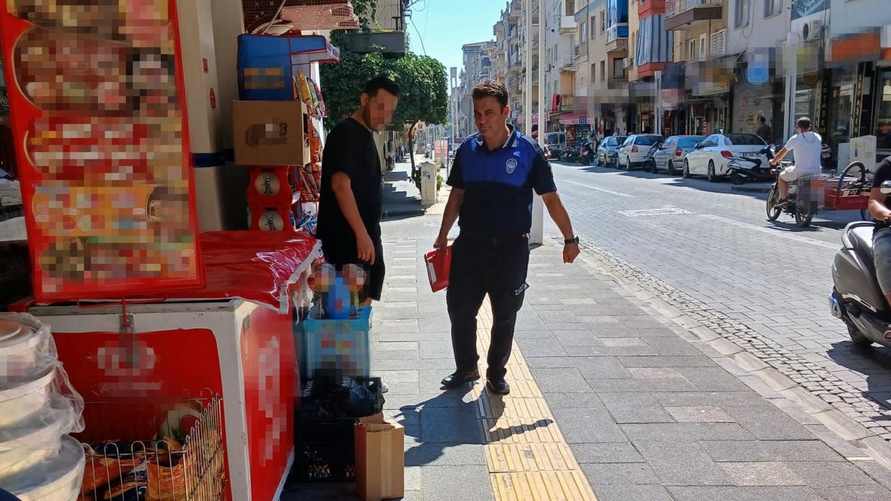 Turgutlu’da zabıta ekiplerinden kaldırım ve yol işgali denetimi