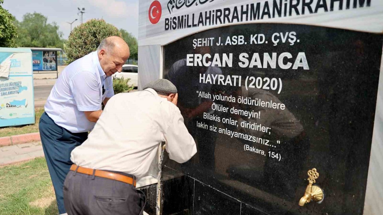 Şehidin anısına yaptırılan ve tahrip edilen hayrat çeşmesi Demirçalı’nın talimatıyla yenilendi