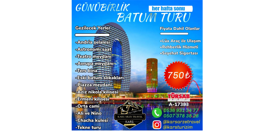 Kars Arze Travel Hizmetinizde!