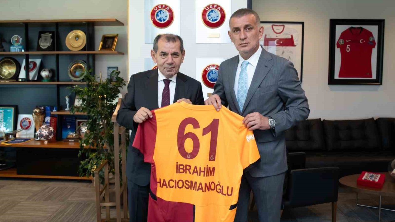 Galatasaray Başkanı Dursun Özbek, TFF Başkanı Hacıosmanoğlu’nu ziyaret etti