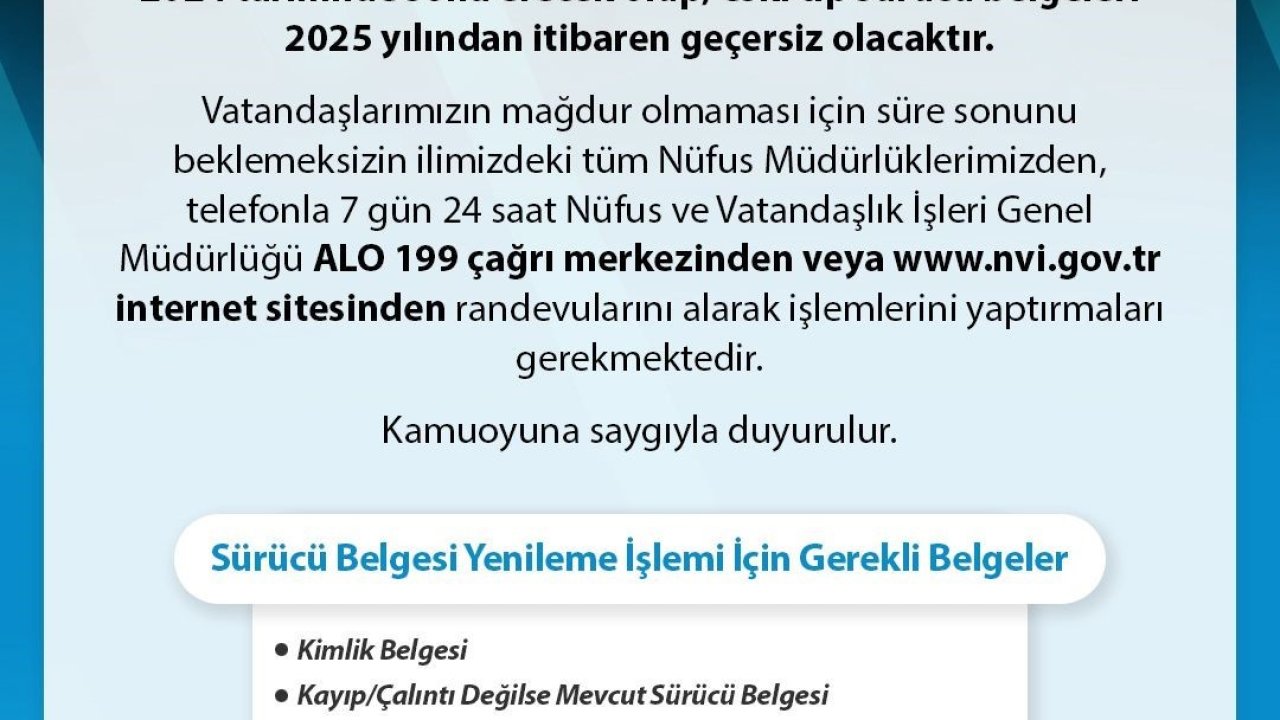 Eski tip sürücü belgesi uyarısı: Son tarih 31 Aralık