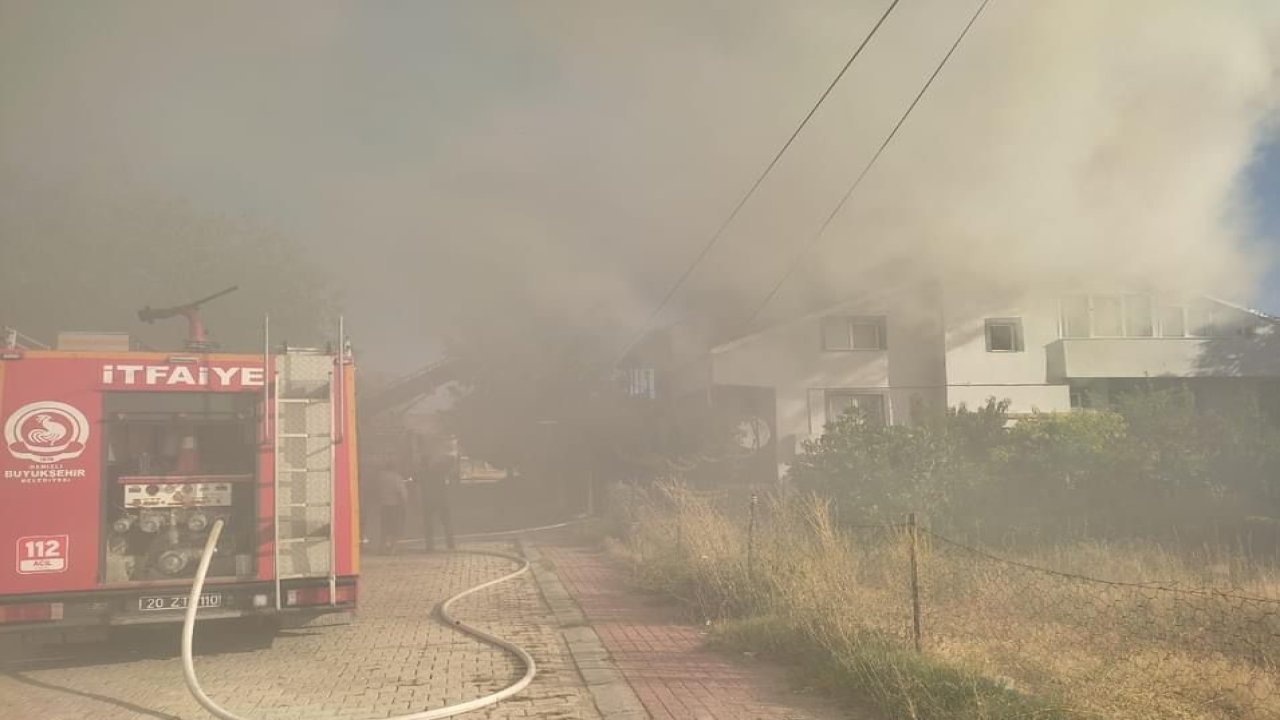 Denizli’de bir evde çıkan yangın vatandaşları korkuttu