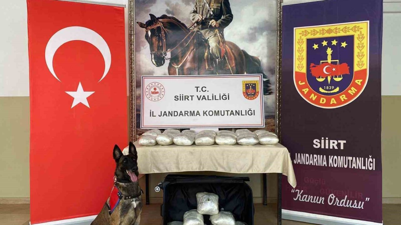 Siirt’te yolcu otobüsüne emanet olarak verilen valizden 40 kilo esrar çıktı