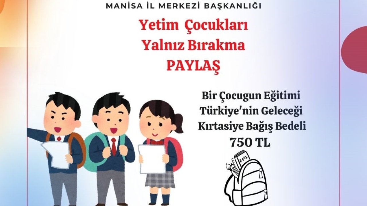 Manisa Kızılay Başkanlığından yetim çocuklar için kırtasiye kampanyası