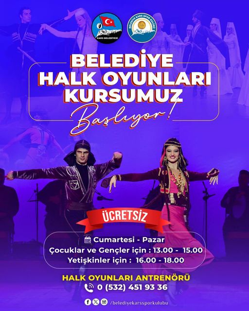 Kars belediyesi halk oyunları kursu açıyor