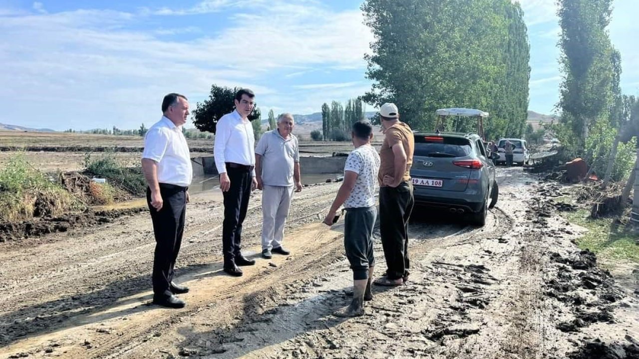 Kaymakam selden zarar gören köylerde inceleme yaptı