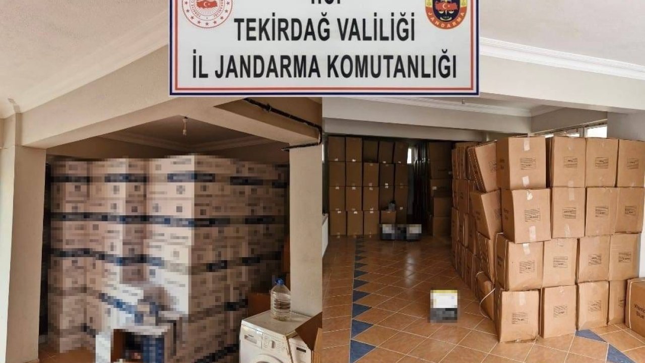 Tekirdağ’da 3 ton tütün ve 1.6 milyon makaron ele geçirildi