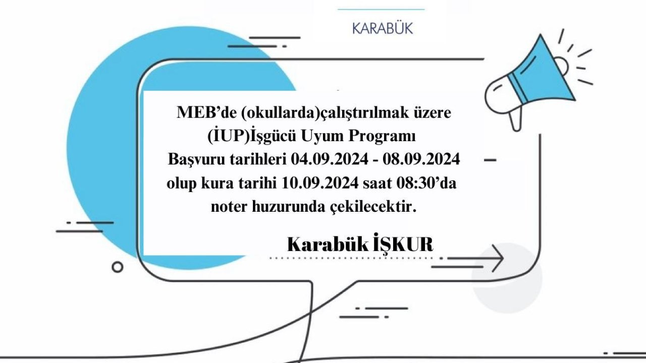 Karabük’te İşgücü Uyum Programı başvuruları başladı