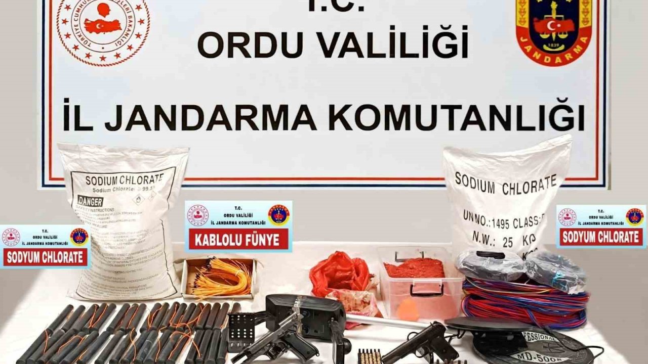 Ordu’da bir evde çok sayıda patlayıcı madde ele geçirildi