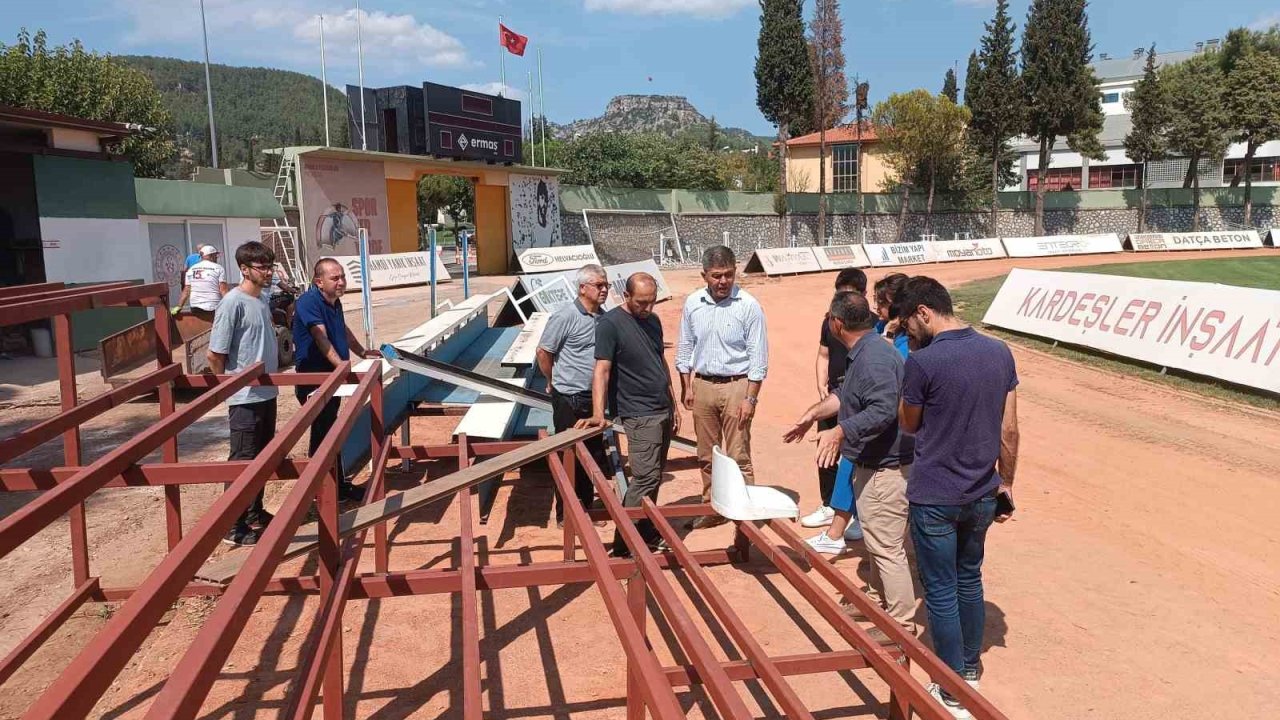 Muğla Atatürk stadyumundaki çalışmalar hızla devam ediyor