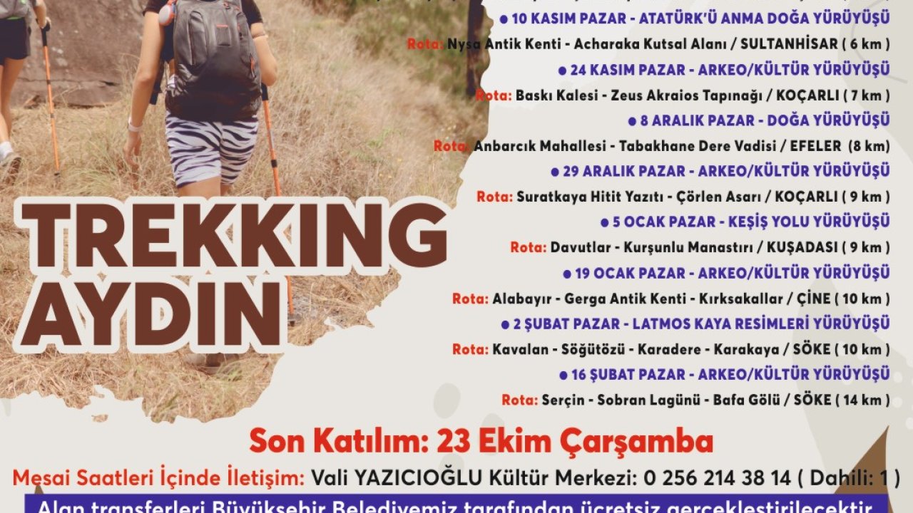 Başkan Çerçioğlu, doğaseverleri "Trekking Aydın" etkinliği ile buluşturuyor