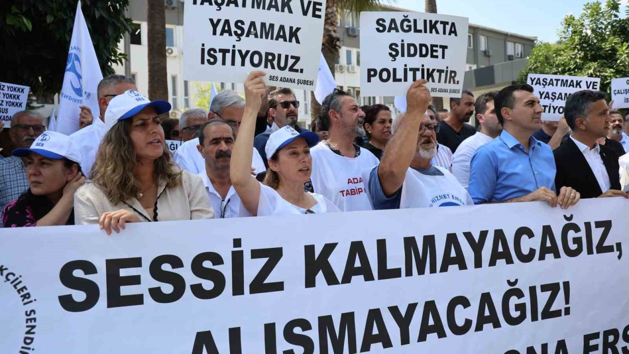 Adana’da doktora şiddet protesto edildi