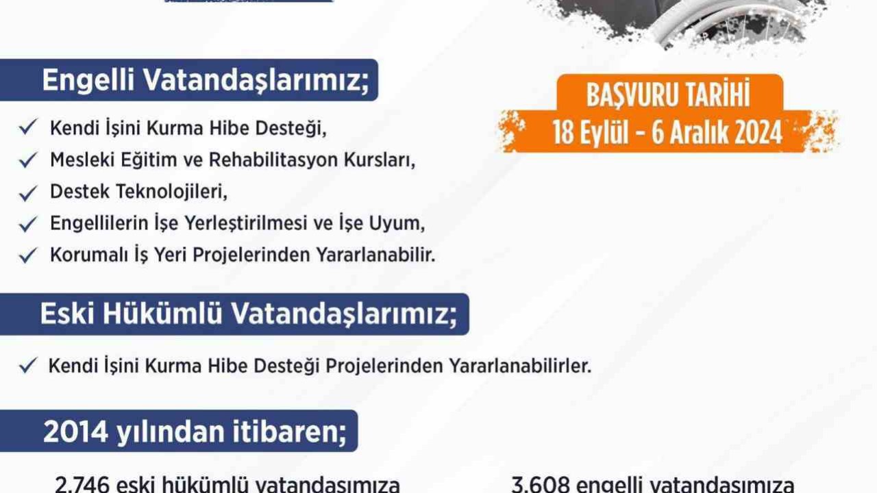 Karabük’te engelliler ile eski hükümlülere hibe desteği verilecek