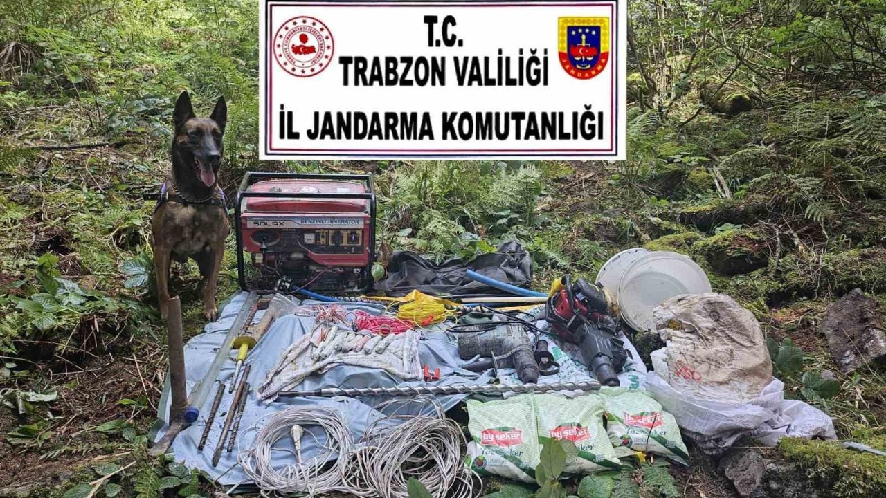 Trabzon’da 4 defineci kilolarca patlayıcı ile yakalandı