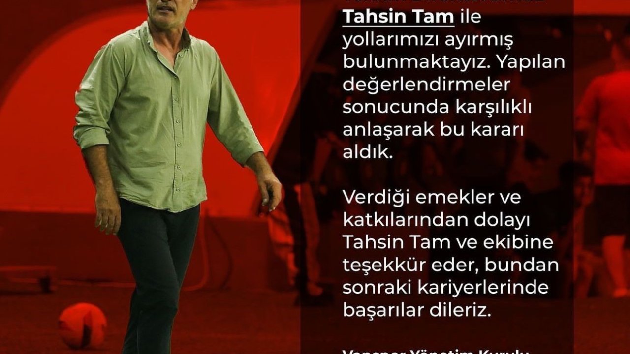 Vanspor, Teknik Direktör Tahsin Tam ile yollarını ayırdı