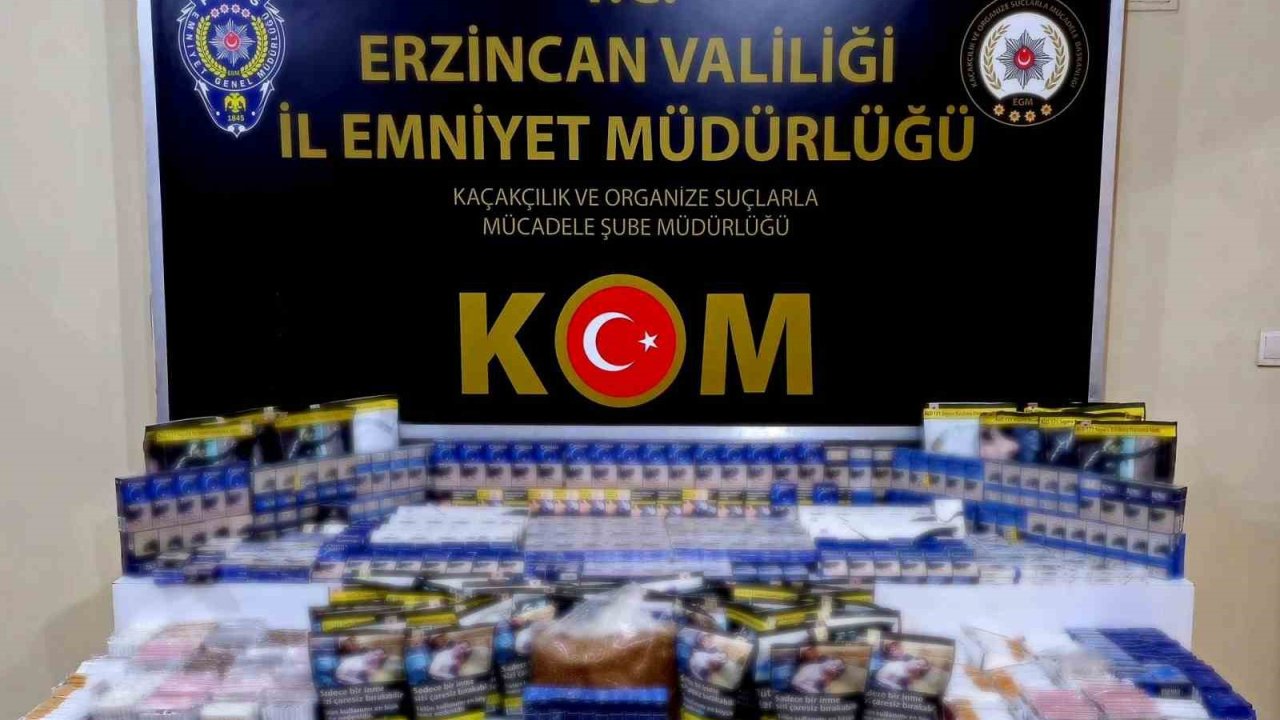 Erzincan’da kaçak tütün mamulleri ele geçirildi