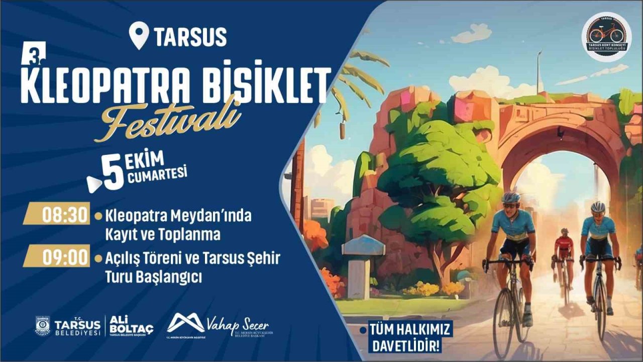 Tarsus’ta 3. Kleopatra Bisiklet Festivali başlıyor