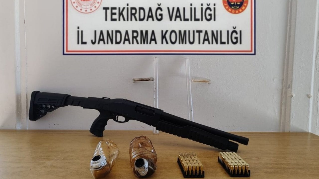 Tekirdağ’da ruhsatsız tüfek ve uyuşturucu aparatı ele geçirildi