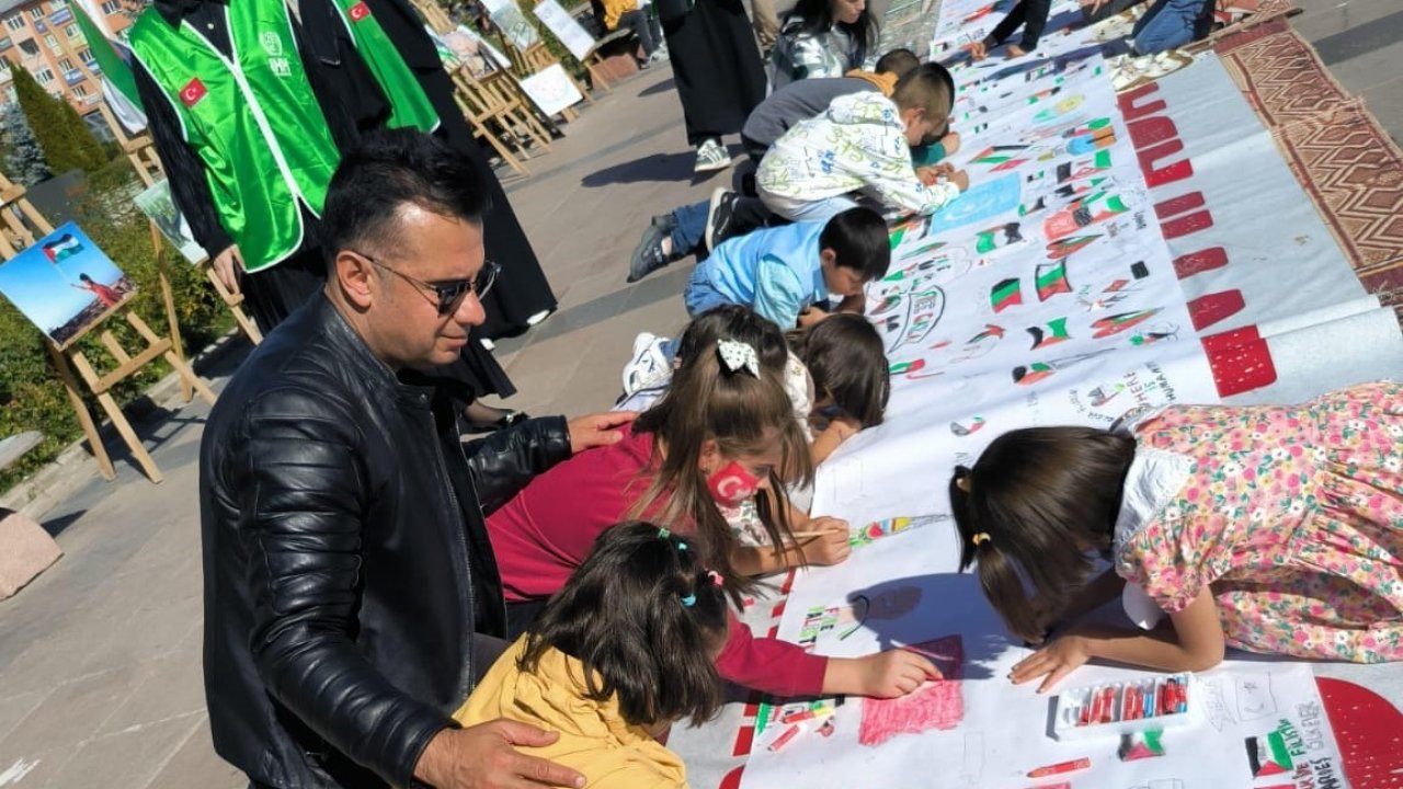 Devlet korumasındaki çocuklar “Filistin’deki Çocuklar İçin Çiz” etkinliğine katıldı