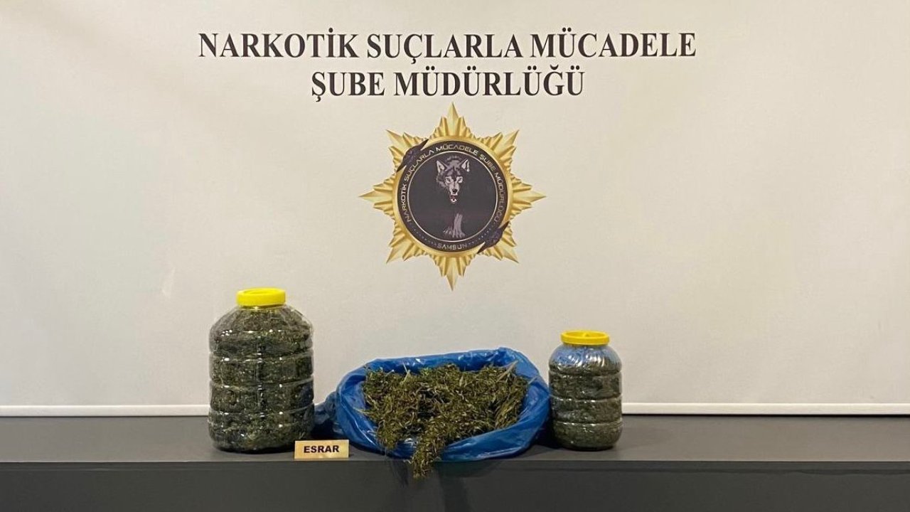 Samsun’da 6 kilo 700 gram esrar ele geçirildi