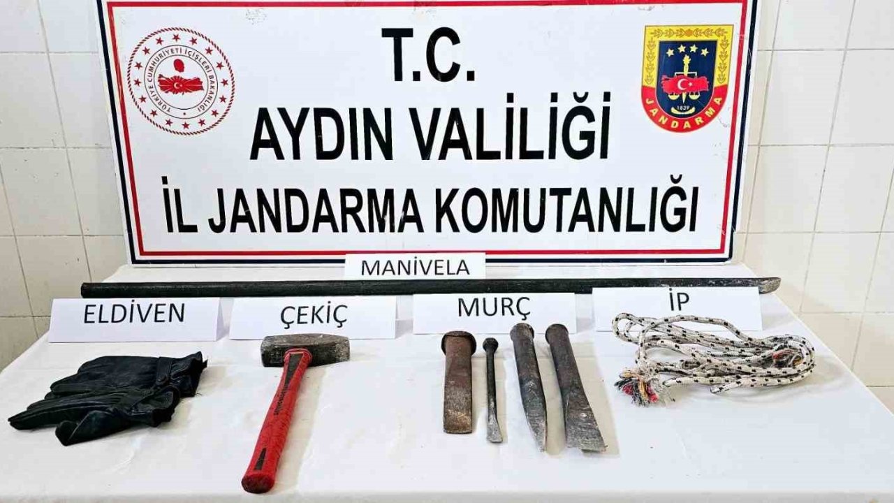 Çine’de kaçak kazıya suçüstü