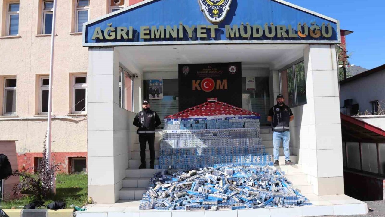 Ağrı’da polis 181 bin 100 karton kaçak sigara yakaladı