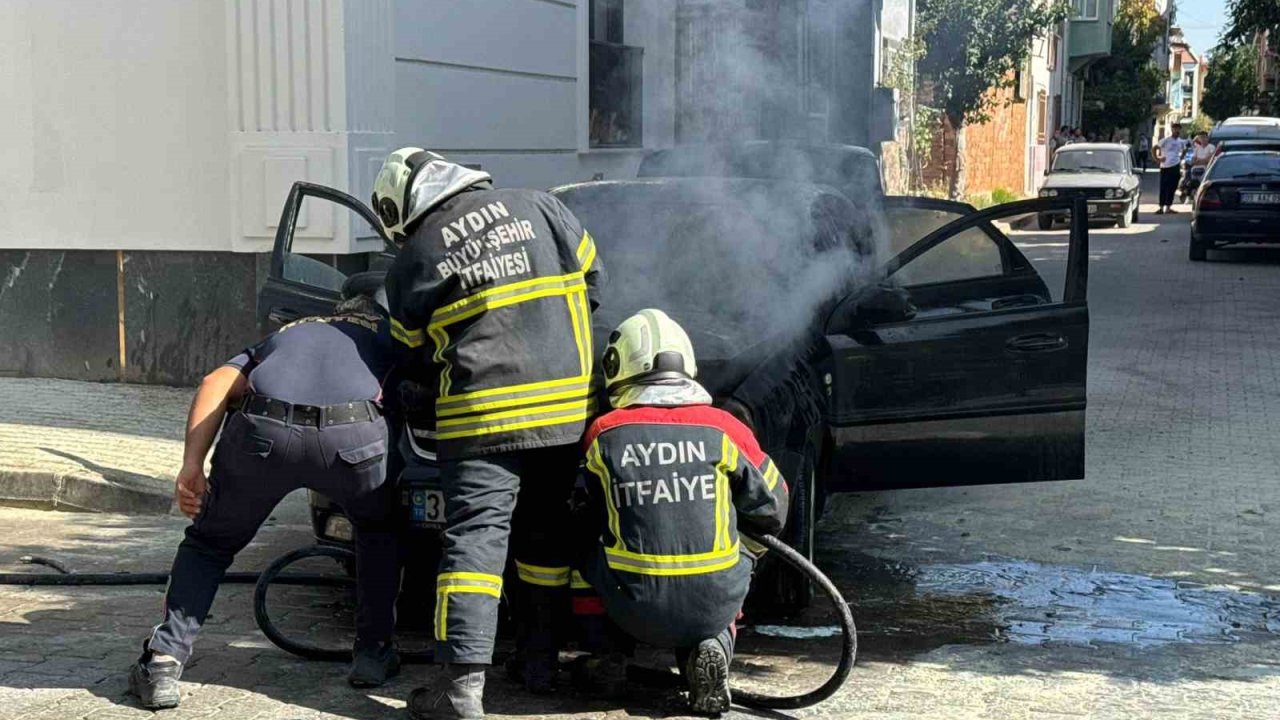 Nazilli’de otomobil yangını