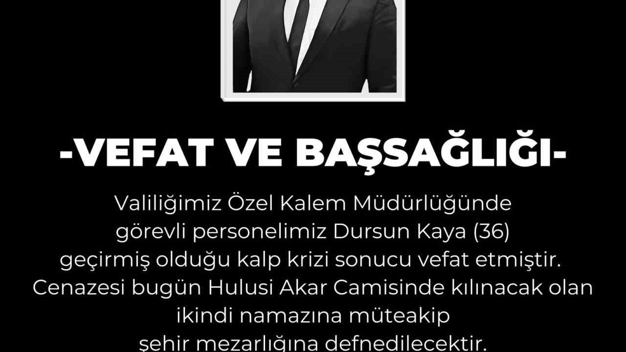 Kayseri Valiliği’nin acı günü