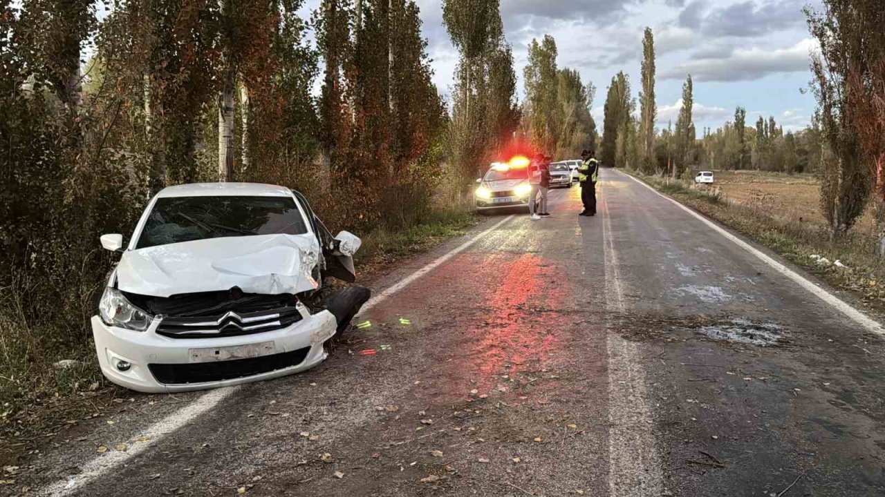 Kontrolden çıkan otomobil ağaca çarptı: 4 yaralı