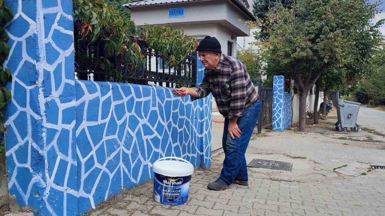 Veteriner Hekimden mezun olduğu köy okulunda örnek boya çalışması