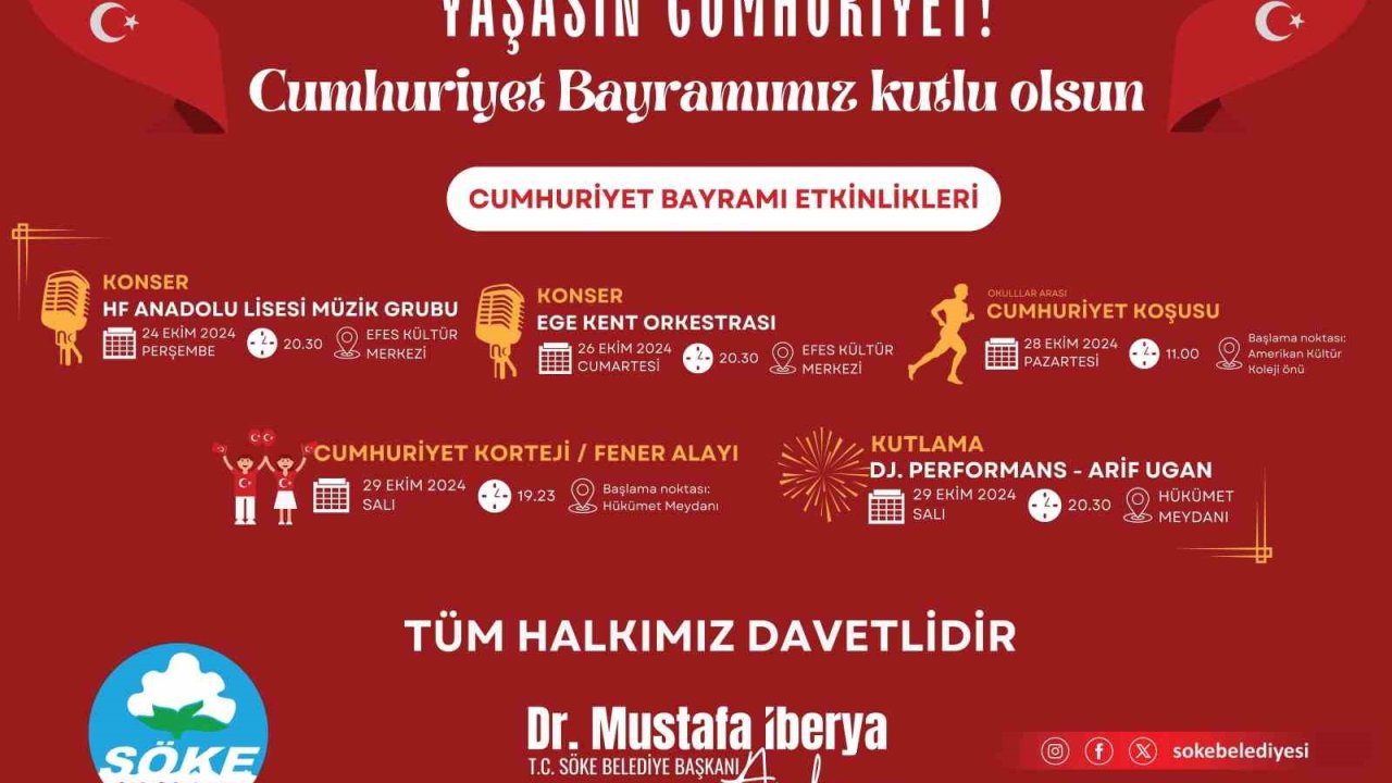 Söke’de Cumhuriyet Coşkusu etkinliklerle kutlanacak