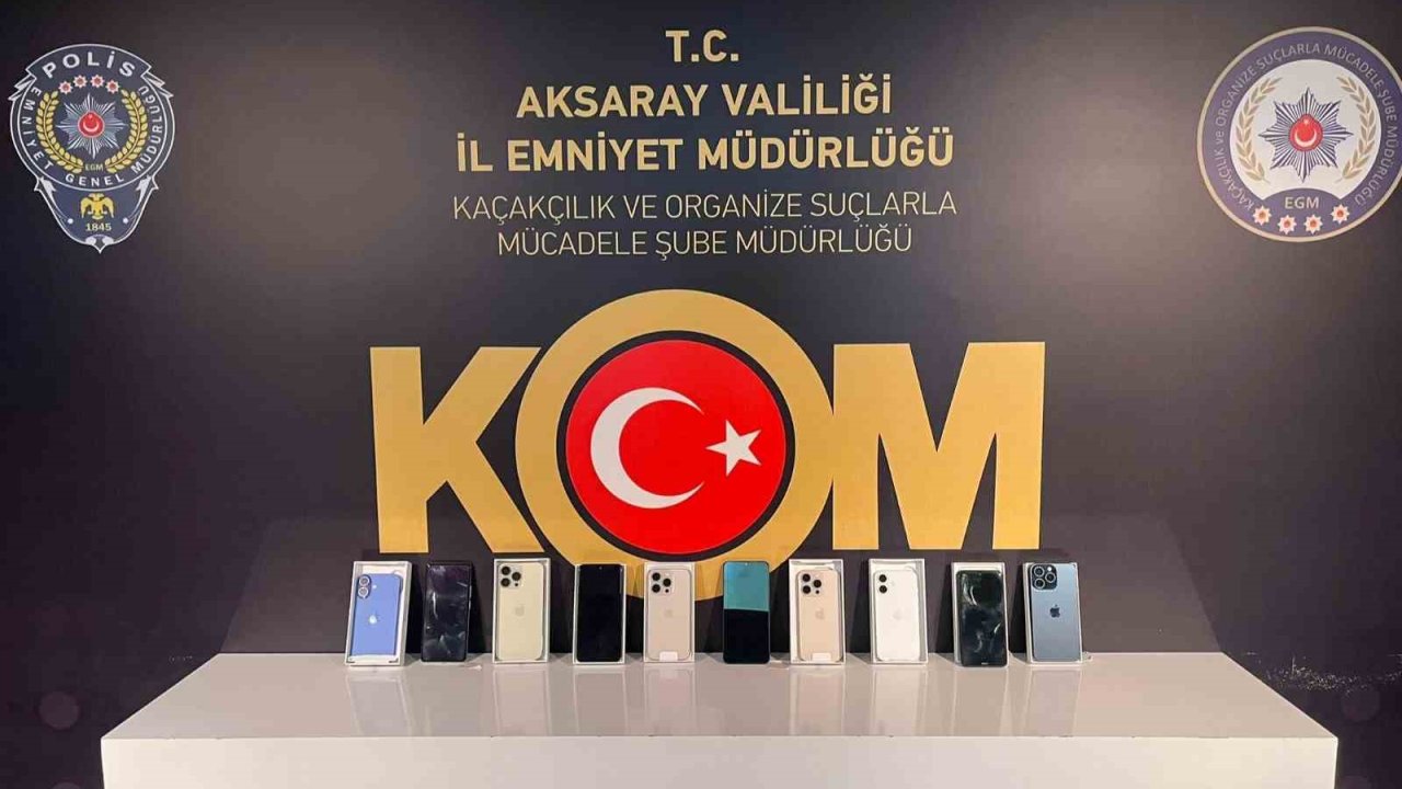 Aksaray’da KOM ekiplerinden kaçak telefon operasyonu