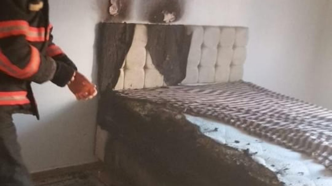 Apartman dairesinde korkutan yangın