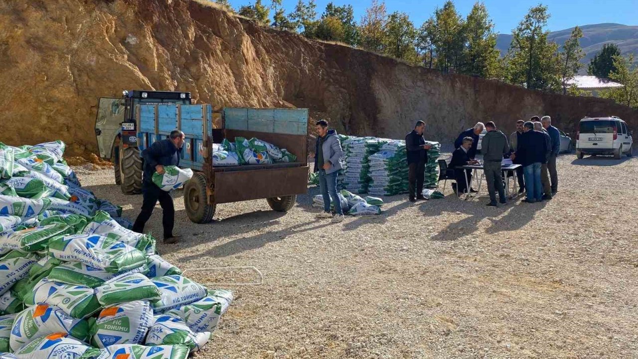 Çelikhan ilçesinde fiğ tohumu dağıtıldı