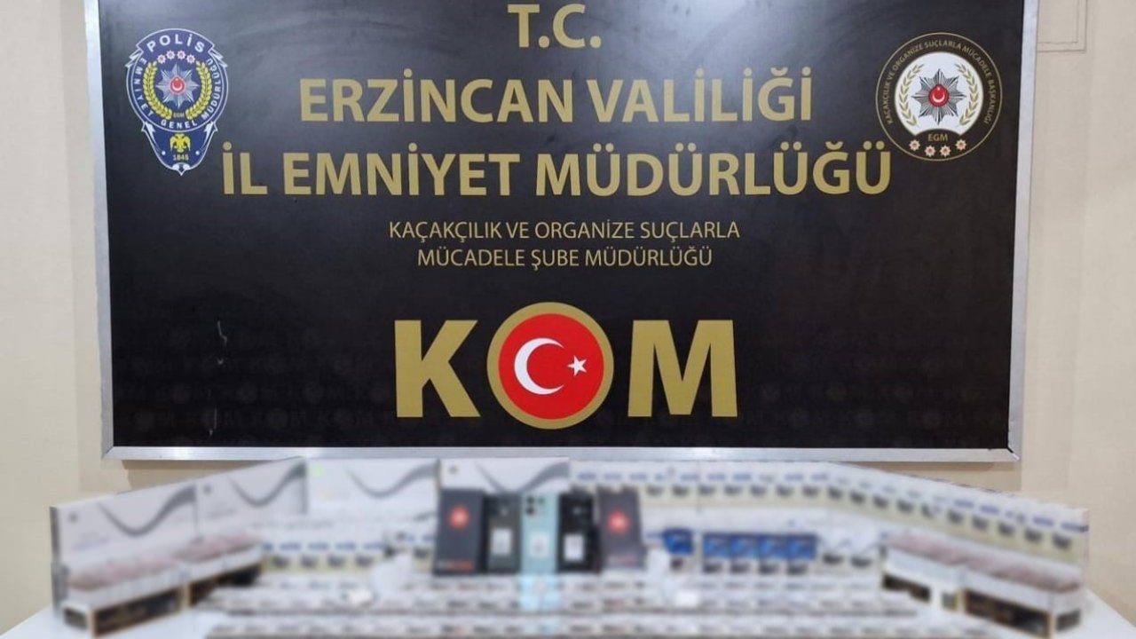 Erzincan’da 60 bin değerinde kaçak telefon ve sigara ele geçirildi