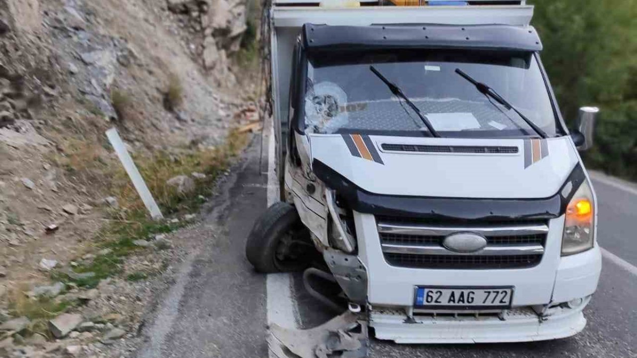 Kayanın isabet ettiği araç kaza yaptı: 10 arılı kovan zayi oldu