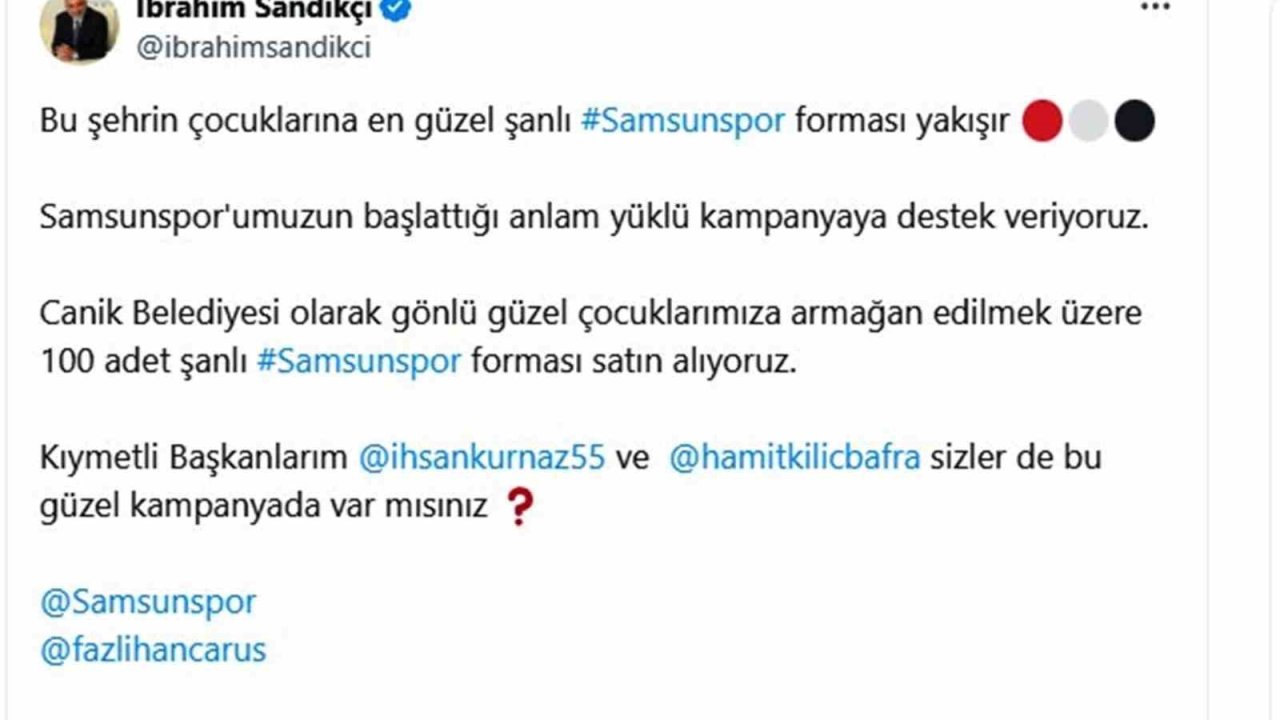 Samsun’da, belediye başkanlarından forma kampanyasına büyük destek