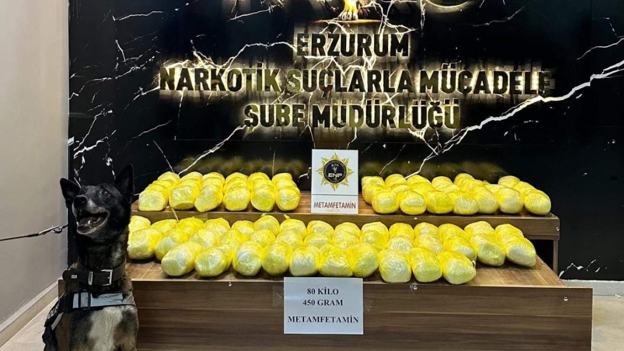 Erzurum’daki uyuşturucu operasyonunda 80 kilo metamfetamin ele geçirildi