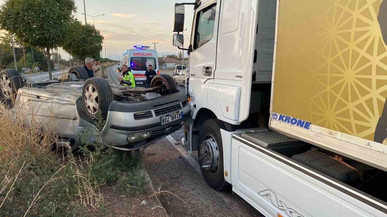 Konya’da 2 tır ve 1 otomobil çarpıştı