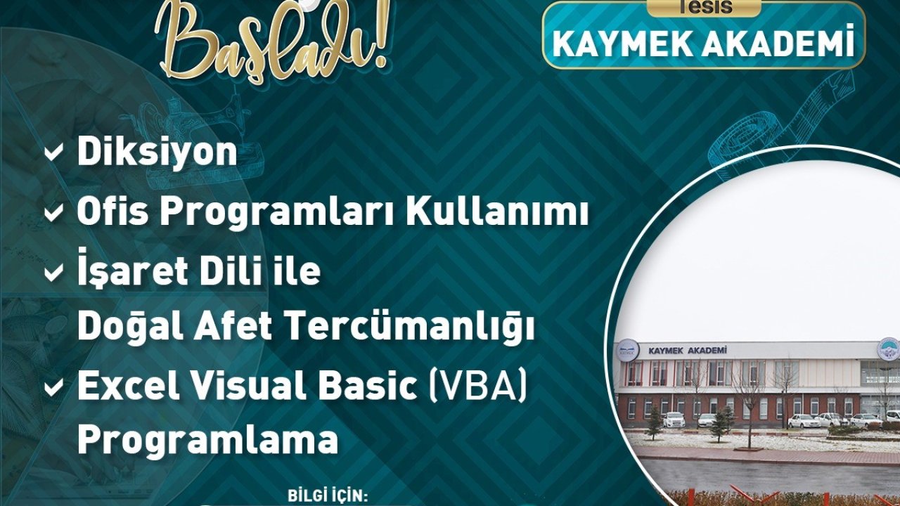 Büyükşehir KAYMEK’in yeni kurslarına kayıtlar başladı