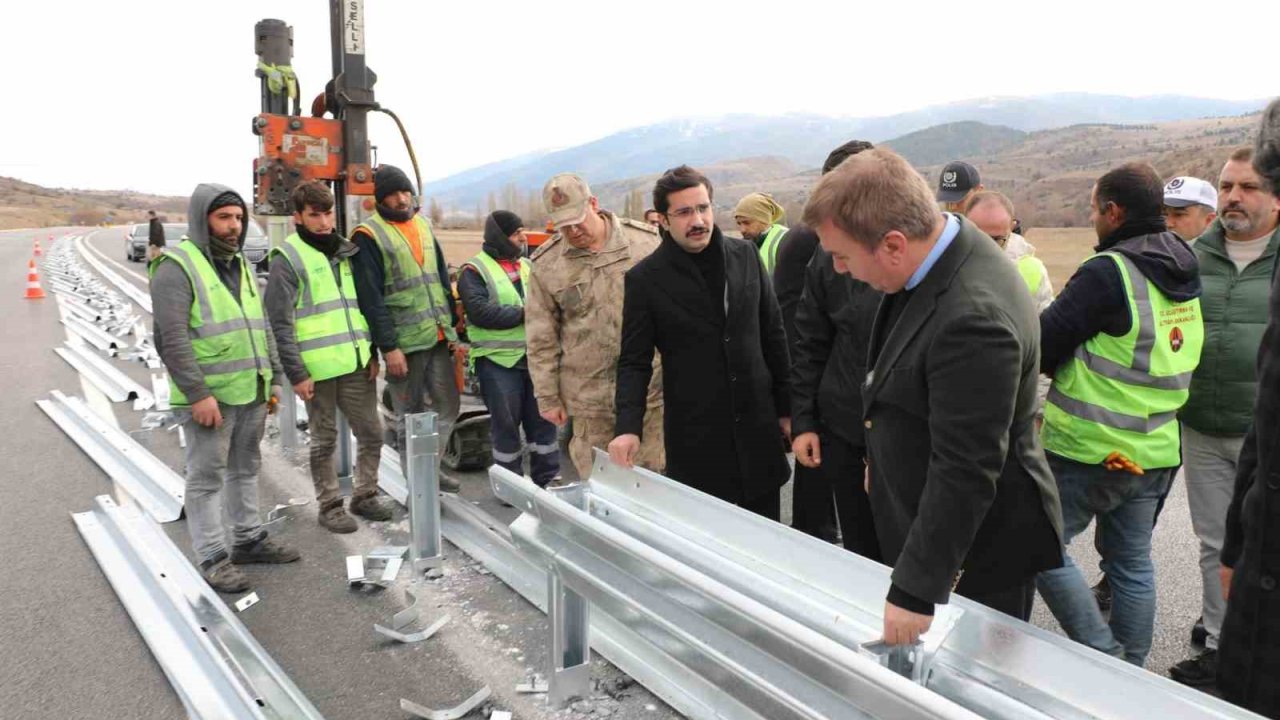 Ölümlü trafik kazalarının meydana geldiği yola bariyerli tedbir